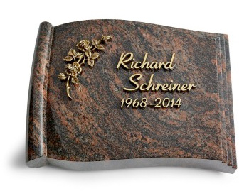 Grabstein mit Metallinschrift