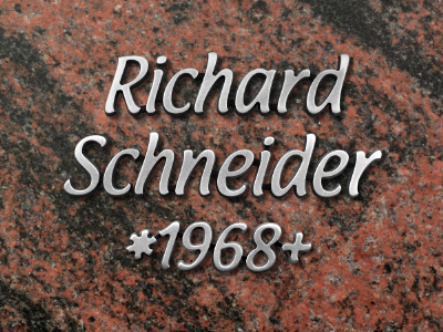 Metallinschriften "MA1"