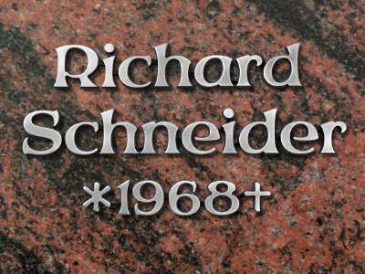 Metallinschriften "MA10"