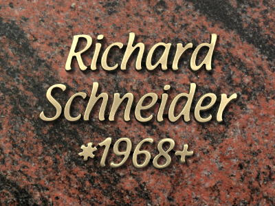 Metallinschriften "MB1"